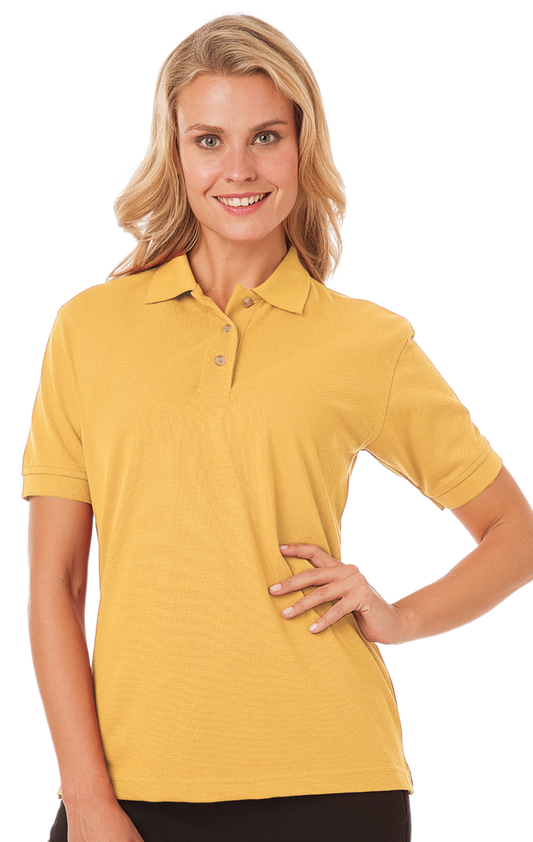 Blue Generation Ladies' Superblend Short-Sleeve Pique Polo-BG6204 -Maize