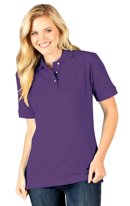 Blue Generation Ladies' Superblend Short-Sleeve Pique Polo-BG6204 -Purple