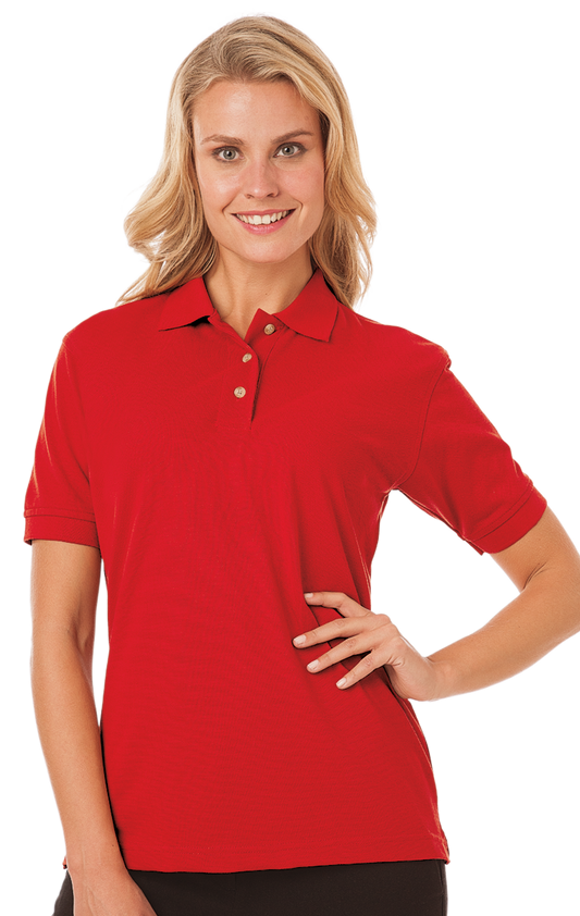 Blue Generation Ladies' Superblend Short-Sleeve Pique Polo-BG6204 -Red
