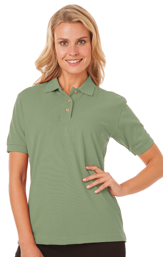 Blue Generation Ladies' Superblend Short-Sleeve Pique Polo-BG6204 -Sage