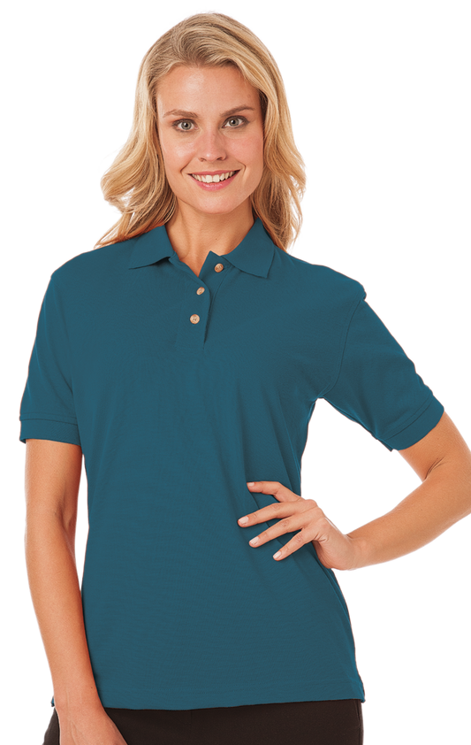 Blue Generation Ladies' Superblend Short-Sleeve Pique Polo-BG6204 -Teal