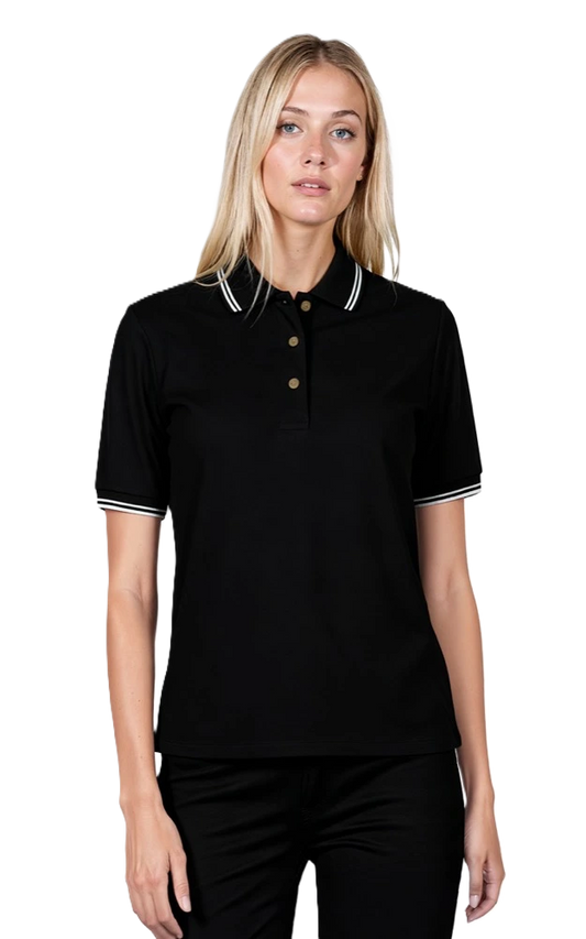 Blue Generation Ladies' Superblend Tipped Pique Polo-BG6205