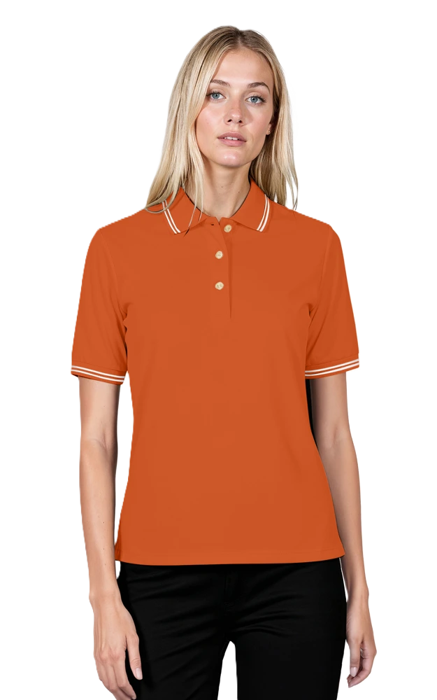 Blue Generation Ladies' Superblend Tipped Pique Polo-BG6205