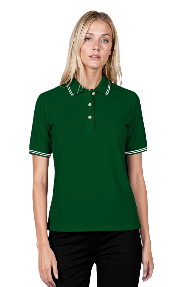 Blue Generation Ladies' Superblend Tipped Pique Polo-BG6205