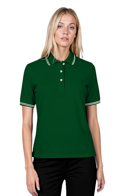 Blue Generation Ladies' Superblend Tipped Pique Polo-BG6205