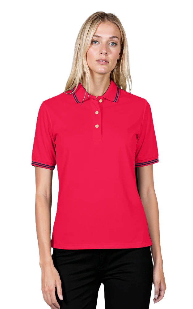 Blue Generation Ladies' Superblend Tipped Pique Polo-BG6205
