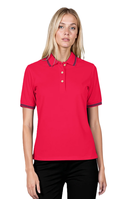 Blue Generation Ladies' Superblend Tipped Pique Polo-BG6205