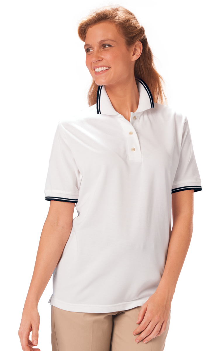 Blue Generation Ladies Superblend Tipped Pique Polo - S to 4XL Sale/Closeout