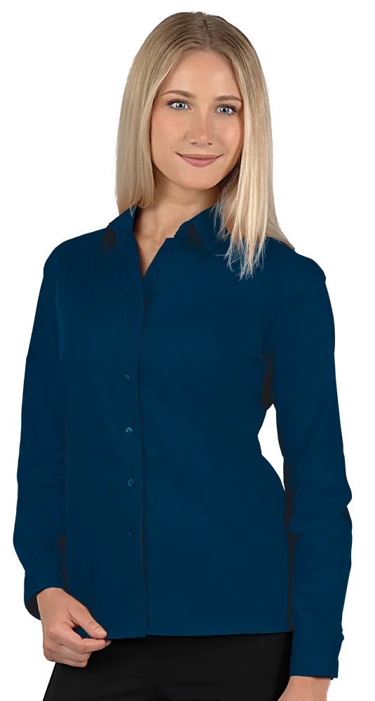 Blue Generation Ladies' L/S Value Poplin Shirt-BG6210