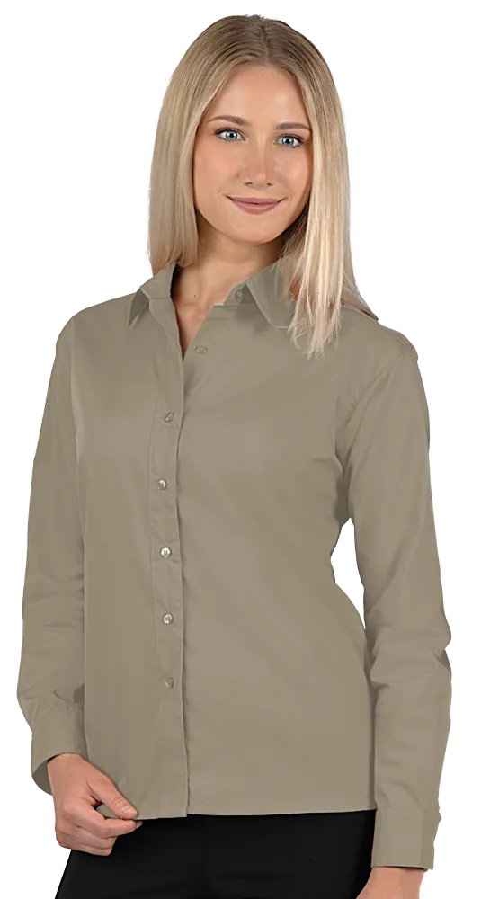 Blue Generation Ladies' L/S Value Poplin Shirt-BG6210