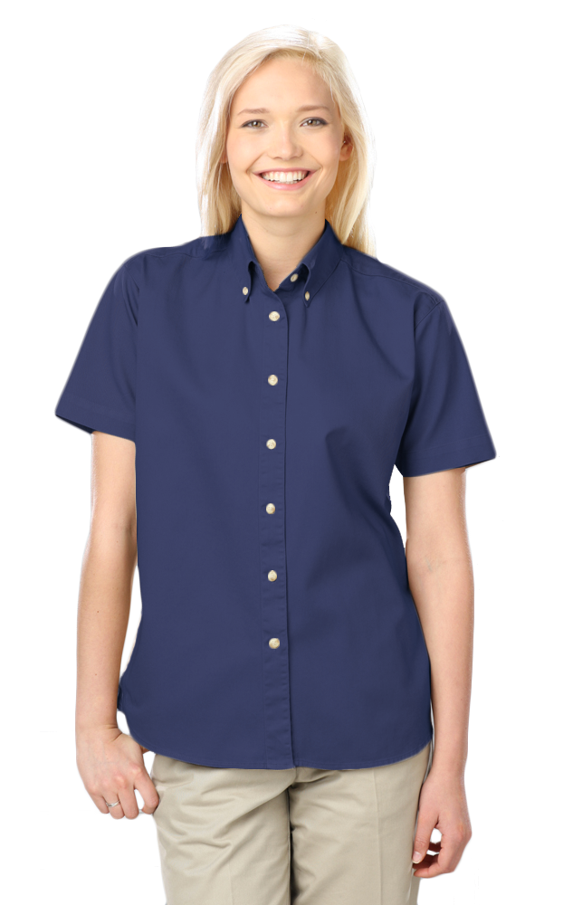 Blue Generation Women 100% Cotton Twill S/S Shirt