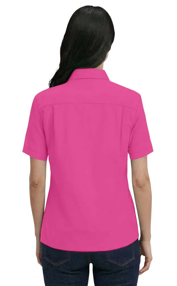 Blue Generation Ladies' S/S 100% Cotton Twill Shirt - BG6213SC - Clearance - Sangria (M, L, XL, 2XL, 3XL, 4XL)