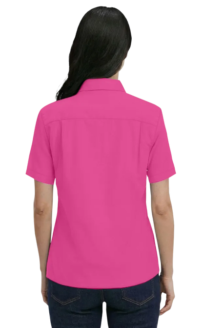 Blue Generation Ladies' S/S 100% Cotton Twill Shirt - BG6213SC - Clearance - Sangria (M, L, XL, 2XL, 3XL, 4XL)