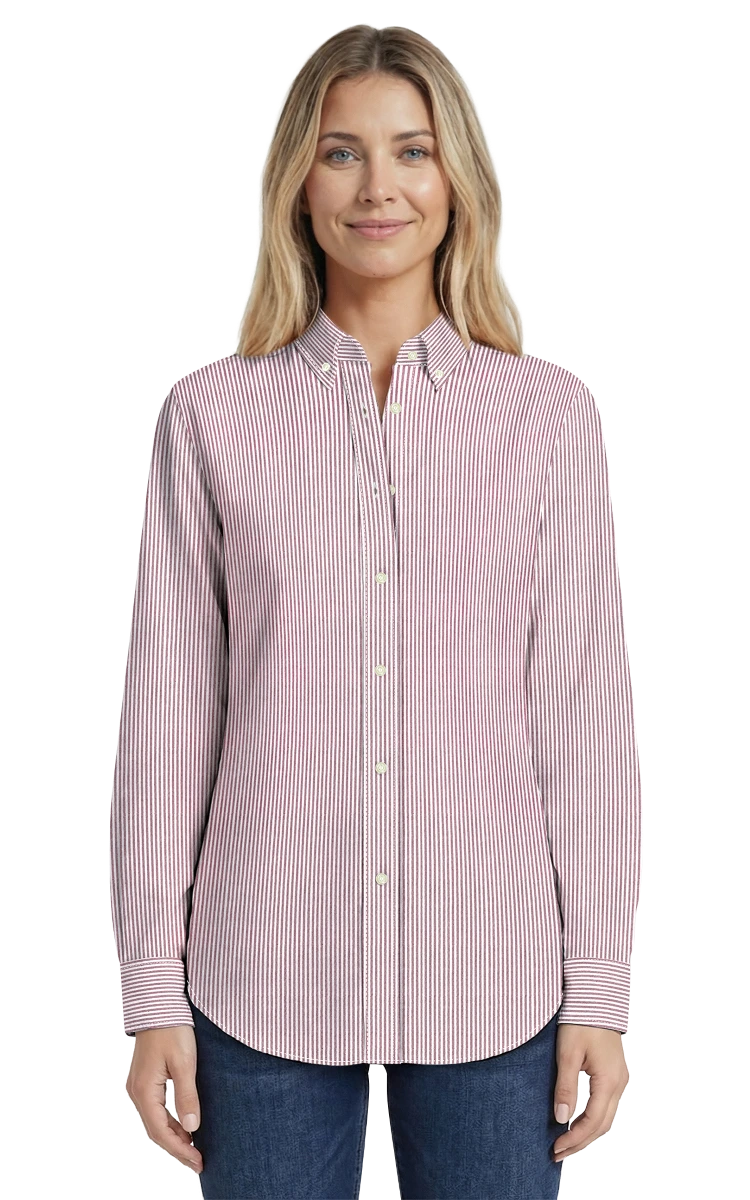 Blue Generation Ladies' L/S Oxford Shirt-BG6214