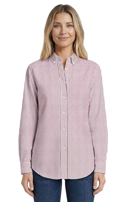 Blue Generation Ladies' L/S Oxford Shirt-BG6214