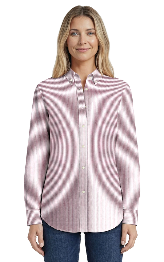 Blue Generation Ladies' L/S Oxford Shirt-BG6214