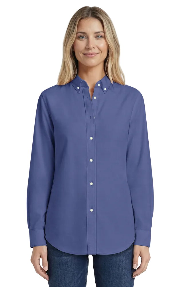 Blue Generation Ladies' L/S Oxford Shirt-BG6214
