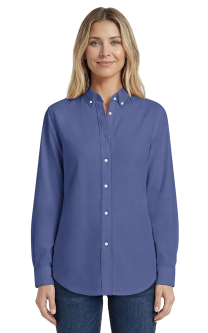 Blue Generation Ladies' L/S Oxford Shirt-BG6214