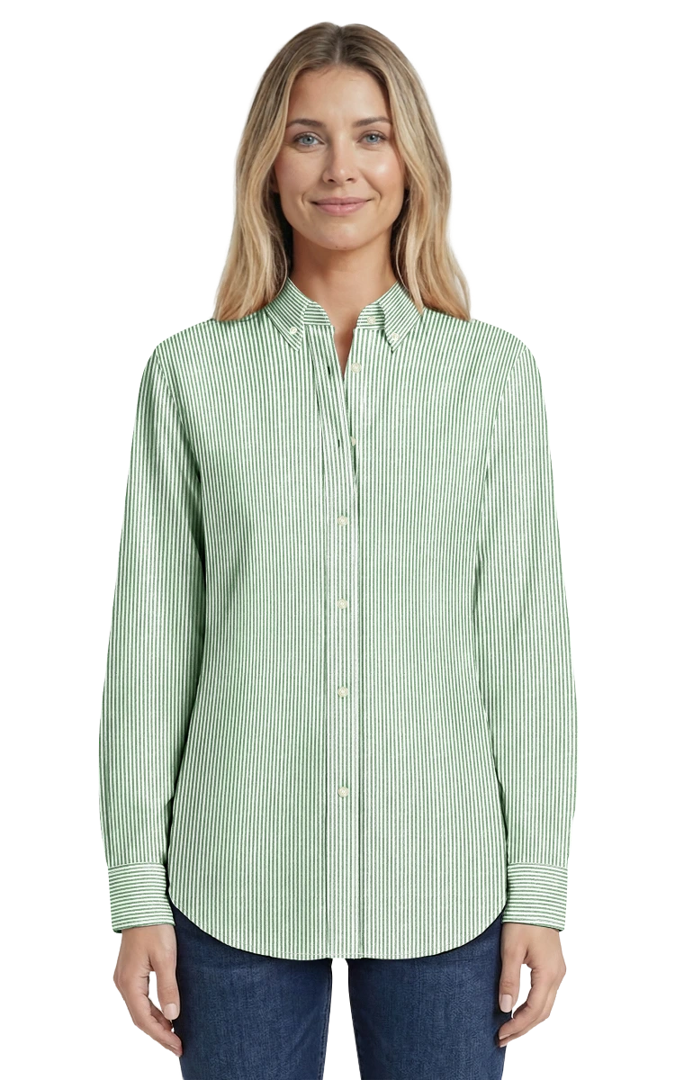 Blue Generation Ladies' L/S Oxford Shirt-BG6214