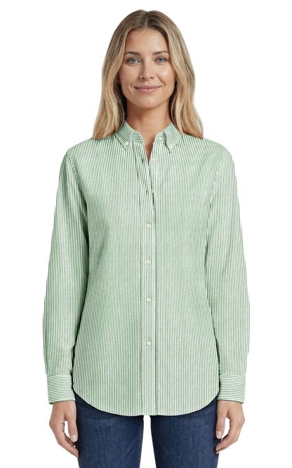 Blue Generation Ladies' L/S Oxford Shirt-BG6214