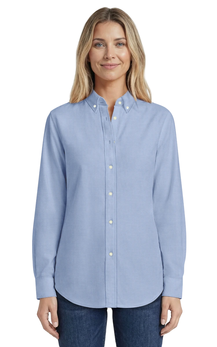 Blue Generation Ladies' L/S Oxford Shirt-BG6214