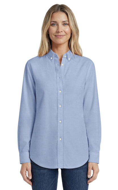 Blue Generation Ladies' L/S Oxford Shirt-BG6214