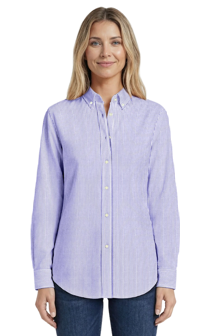 Blue Generation Ladies' L/S Oxford Shirt-BG6214