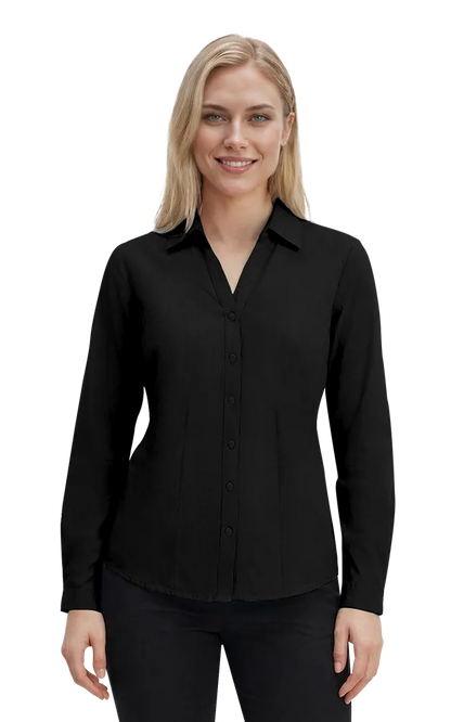 Blue Generation Ladies' L/S Crossweave Shirt-BG6215