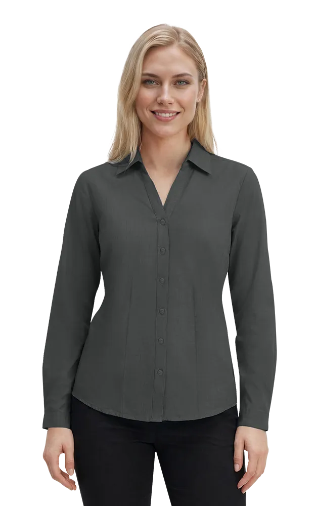 Blue Generation Ladies' L/S Crossweave Shirt-BG6215