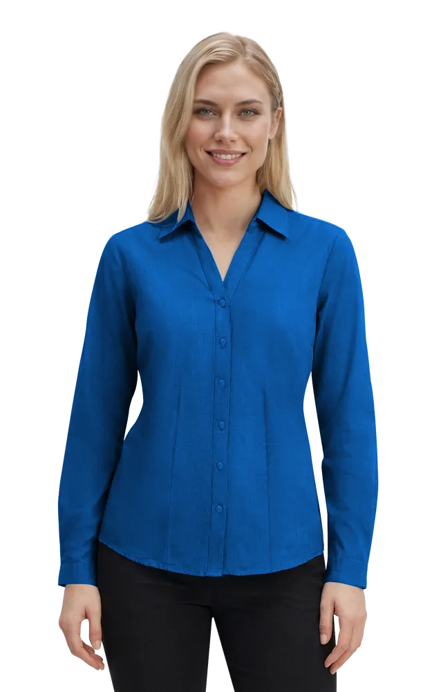 Blue Generation Ladies' L/S Crossweave Shirt-BG6215
