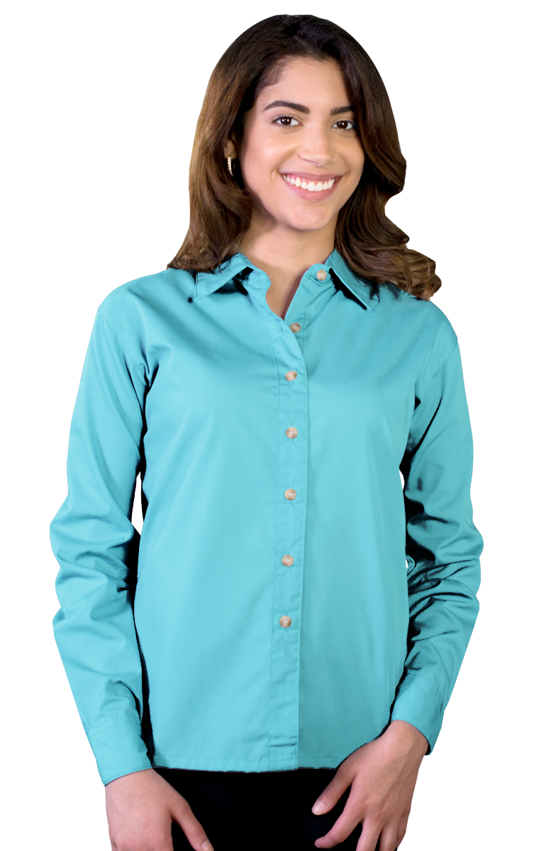 Blue Generation Women Superblend Poplin Shirt with Bone Buttons L/S Shirt