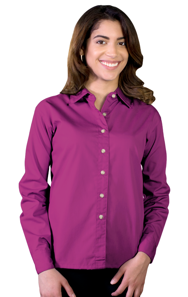 Blue Generation Women Superblend Poplin Shirt with Bone Buttons L/S Shirt