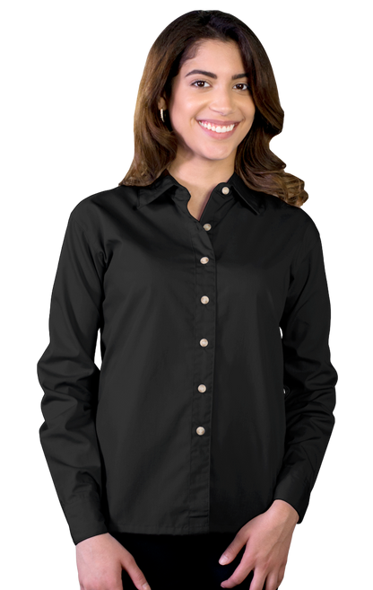 Blue Generation Women Superblend Poplin Shirt with Bone Buttons L/S Shirt