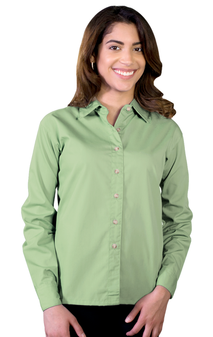 Blue Generation Women Superblend Poplin Shirt with Bone Buttons L/S Shirt