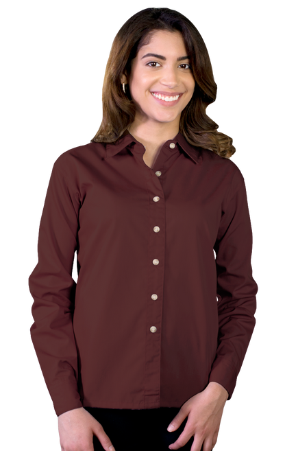 Blue Generation Women Superblend Poplin Shirt with Bone Buttons L/S Shirt