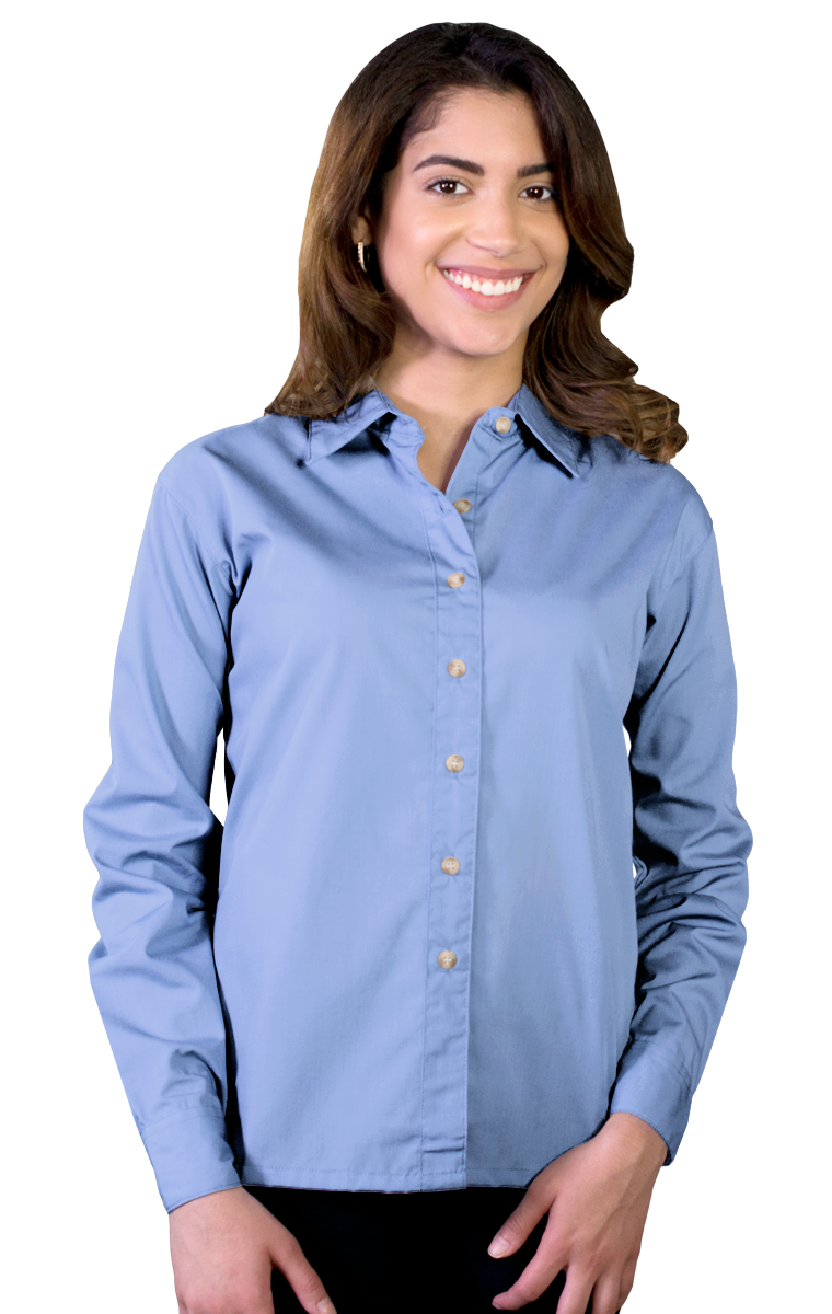 Blue Generation Women Superblend Poplin Shirt with Bone Buttons L/S Shirt