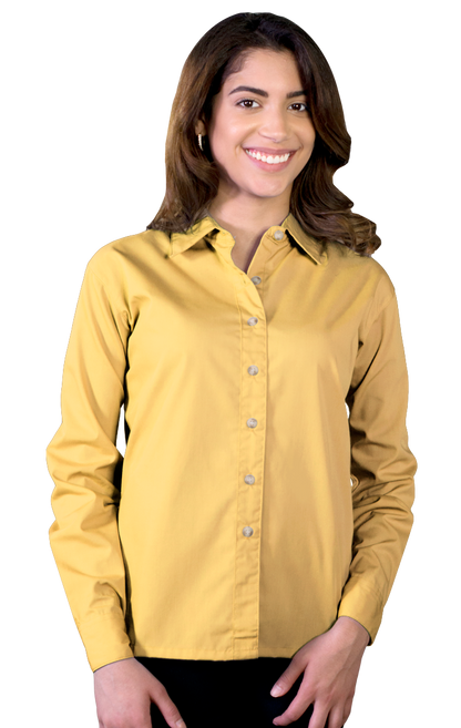 Blue Generation Women Superblend Poplin Shirt with Bone Buttons L/S Shirt