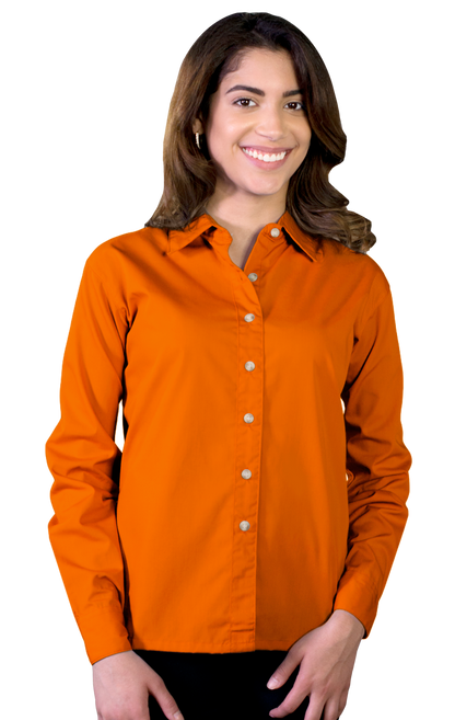 Blue Generation Women Superblend Poplin Shirt with Bone Buttons L/S Shirt