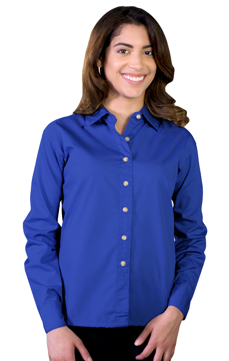 Blue Generation Women Superblend Poplin Shirt with Bone Buttons L/S Shirt