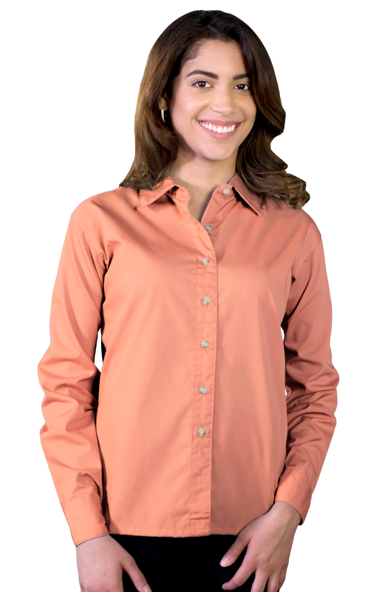 Blue Generation Women Superblend Poplin Shirt with Bone Buttons L/S Shirt