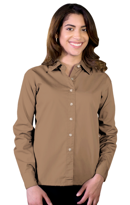 Blue Generation Women Superblend Poplin Shirt with Bone Buttons L/S Shirt