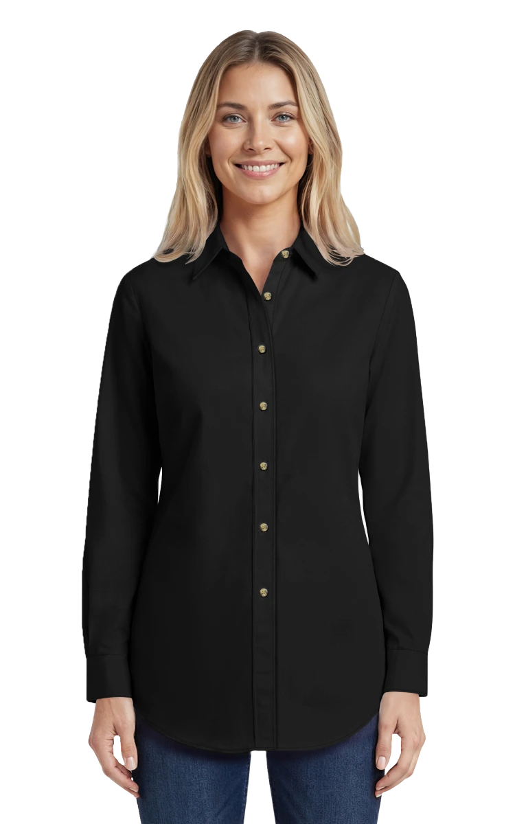 Blue Generation Ladies' Scotchgard Twill L/S Shirt-BG6217