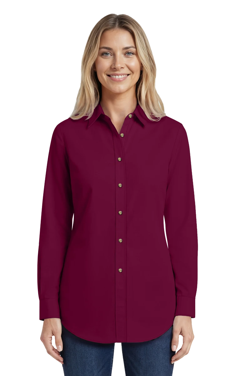 Blue Generation Ladies' Scotchgard Twill L/S Shirt-BG6217