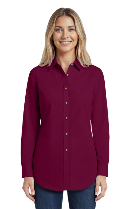 Blue Generation Ladies' Scotchgard Twill L/S Shirt-BG6217