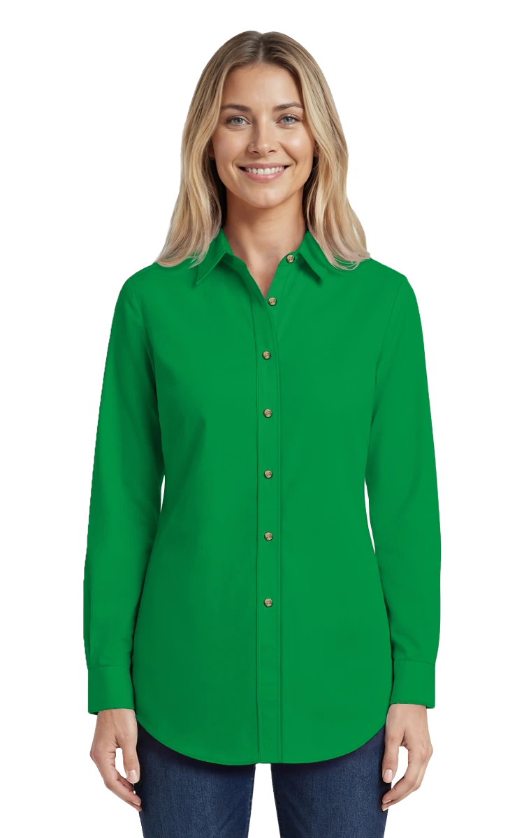 Blue Generation Ladies' Scotchgard Twill L/S Shirt-BG6217