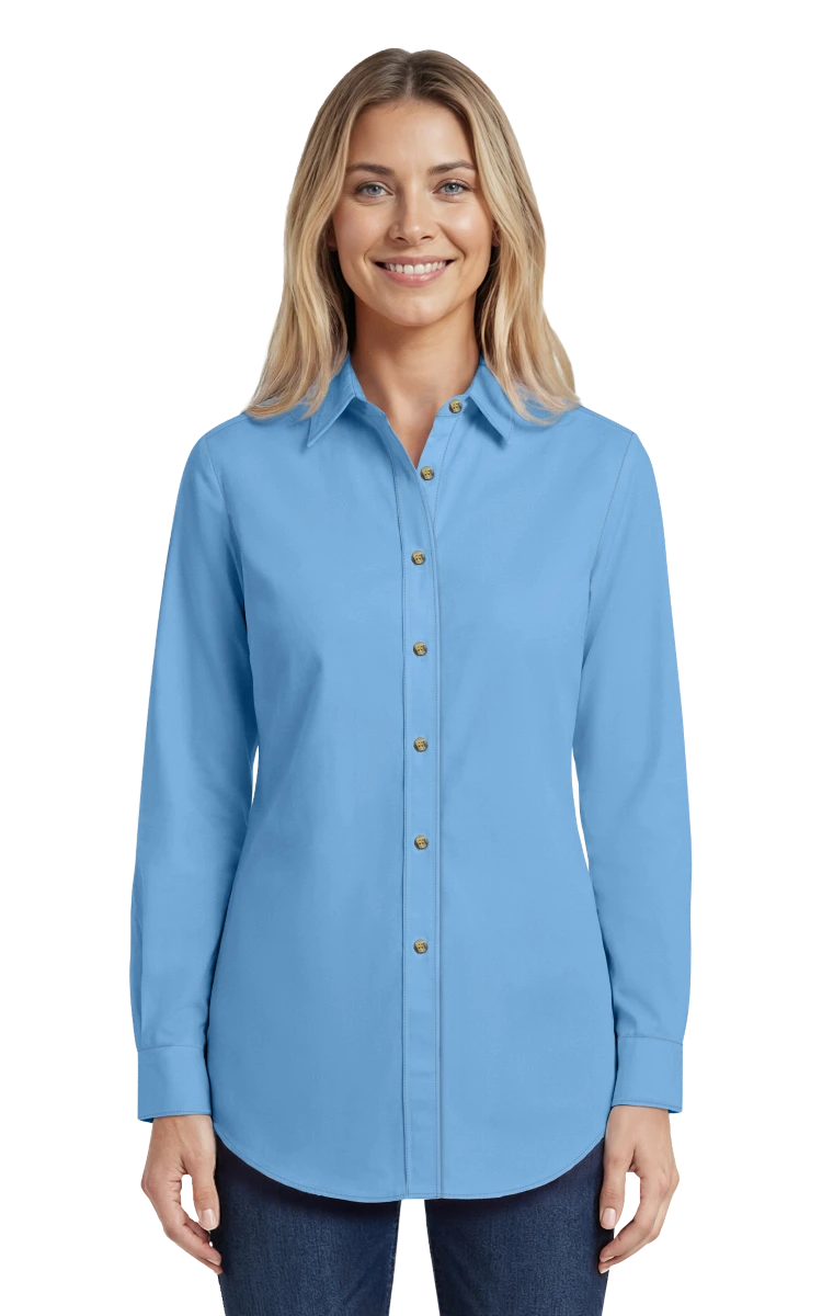 Blue Generation Ladies' Scotchgard Twill L/S Shirt-BG6217