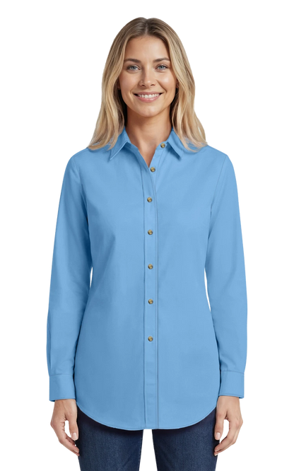 Blue Generation Ladies' Scotchgard Twill L/S Shirt-BG6217