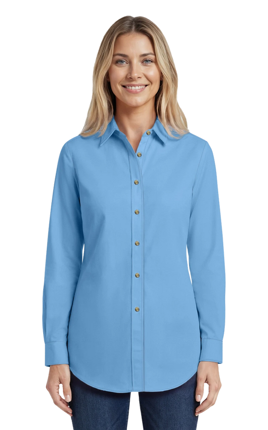 Blue Generation Ladies' Scotchgard Twill L/S Shirt-BG6217
