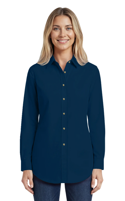 Blue Generation Ladies' Scotchgard Twill L/S Shirt-BG6217