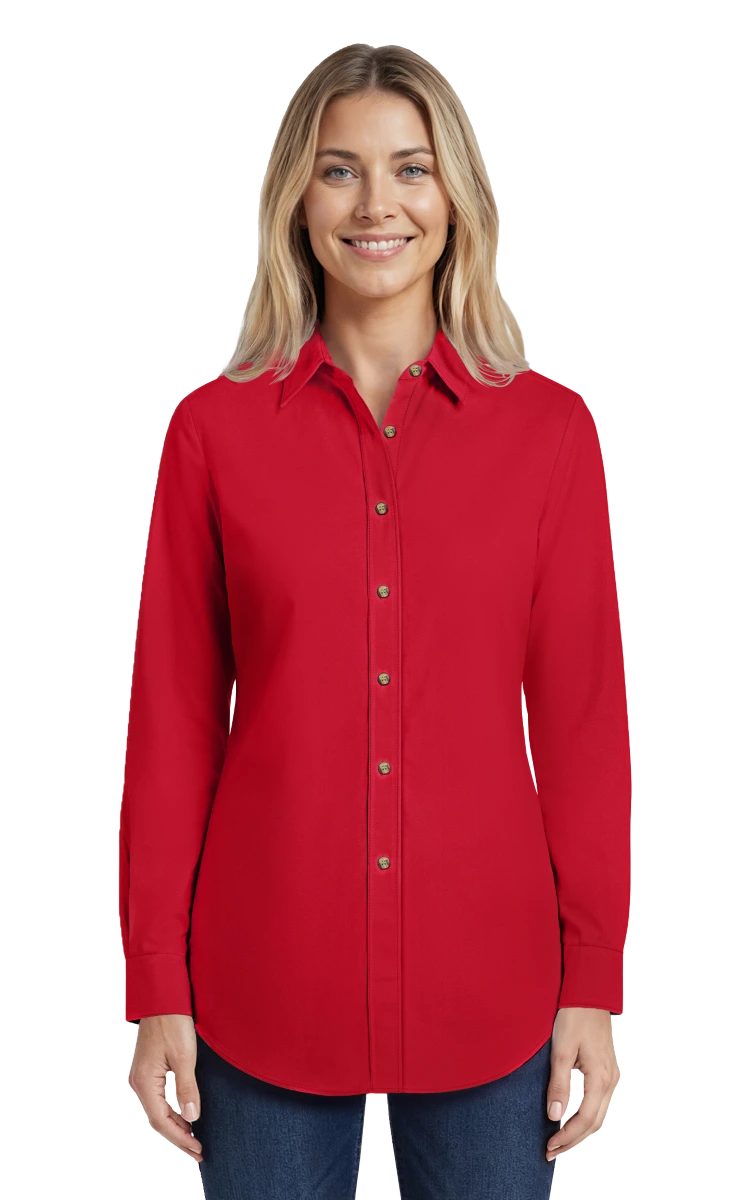 Blue Generation Ladies' Scotchgard Twill L/S Shirt-BG6217
